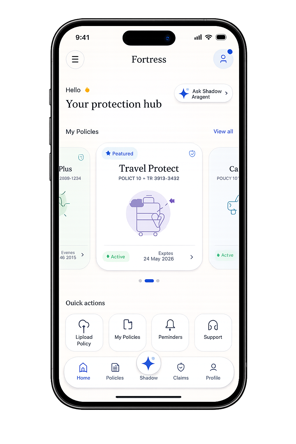 Fortress wallet app mockup